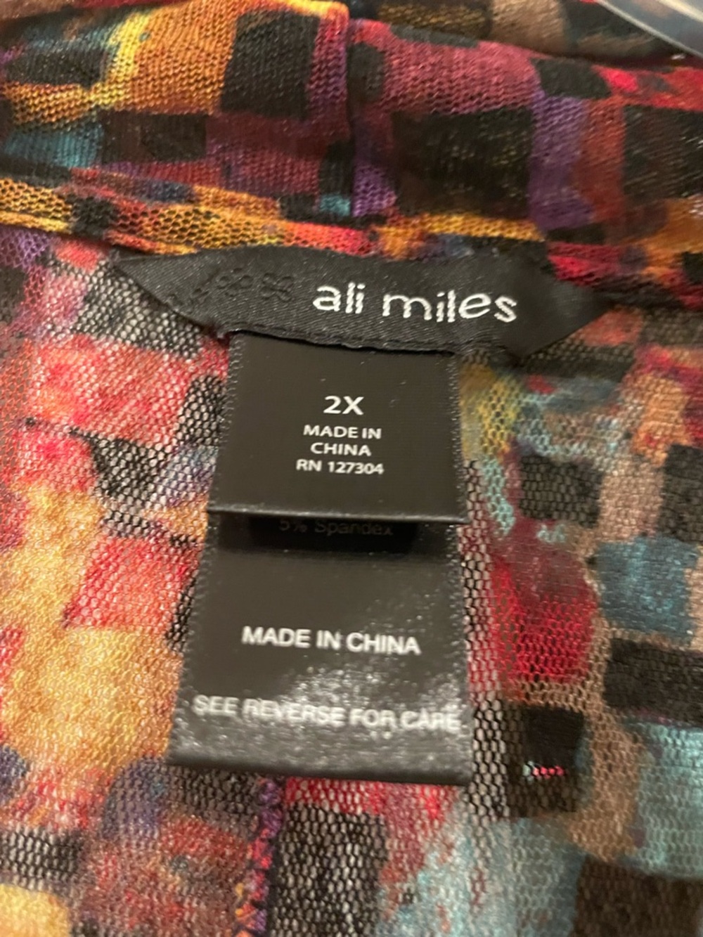 Ali Miles Multicolor Open-Front Long Sleeve Cardigan - Picture 2 of 4